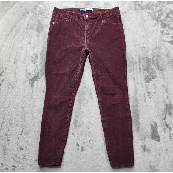 Old Navy Pants - Old Navy Pants Womens 16 Red Burgundy Corduroy High Rise Rockstar Super Skinny